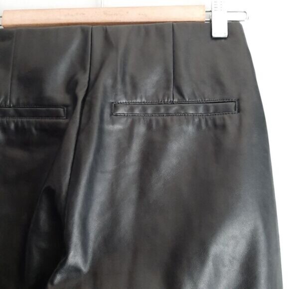 OLD NAVY Faux Leather Skinny Pants Extra High-Waisted Black Ankle Zip Sz 4 Tall - Picture 12 of 14